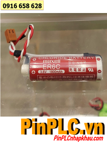 MAXELL ER6C (Zắc nâu nhỏ); Pin nuôi nguồn MAXELL ER6C lithium 3.6v AA 1800mAh, Xuất xứ NHẬT 